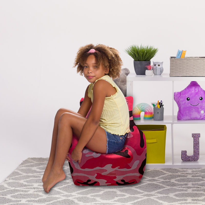 Bean Bag Chair Structured Seat for Toddlers and Kids, Comfy Chair for Gaming, Reading, and Watching TV for Children, Pasadena Chair, Multiple Colors and Fabrics