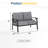 Outdoor Metal Loveseat with Soft Cushions-112398590