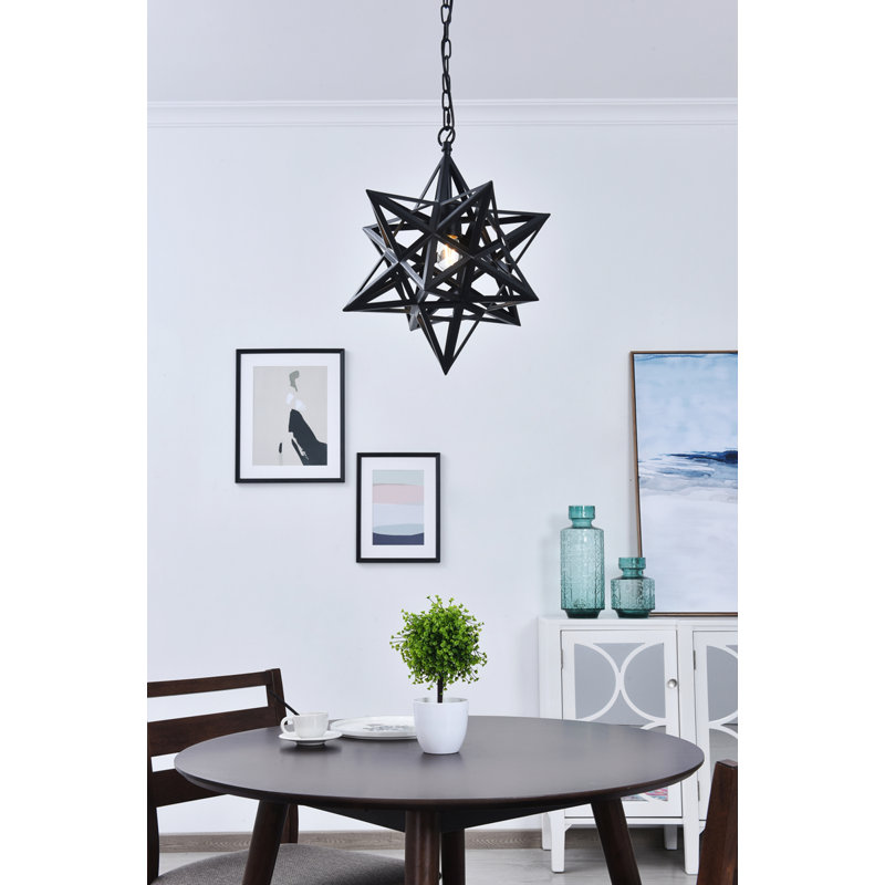 Luminaire suspendu 1 lumière Brighton, H 17,5 po x l 15,8 po x P 15,8 po