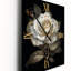 Retro White Rose Portrait On Black II - Rose Très horloges murales-99639986