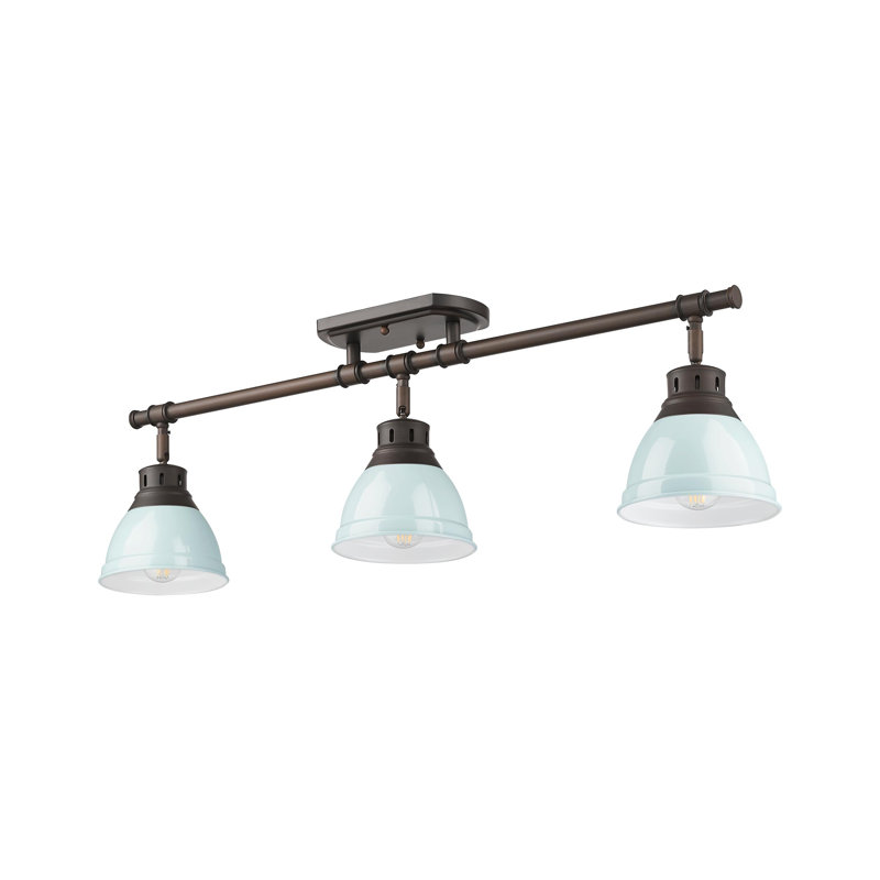 Plafonnier semi-encastré 3 lumières Bryannah, Bronze huilé, Écume de mer, écume de mer