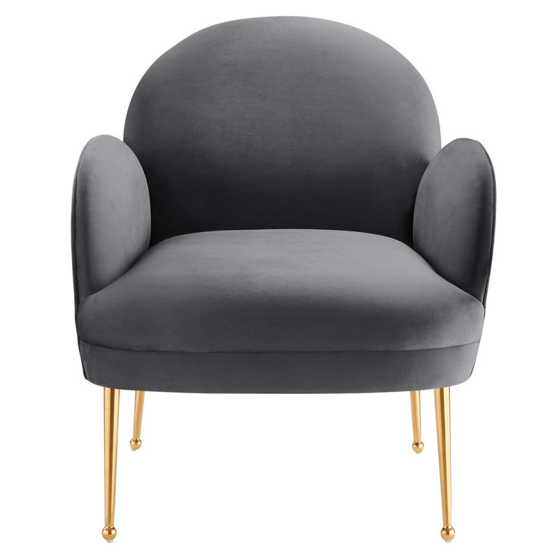 Modway Transcend Performance Velvet Armchair, Gray Velvet