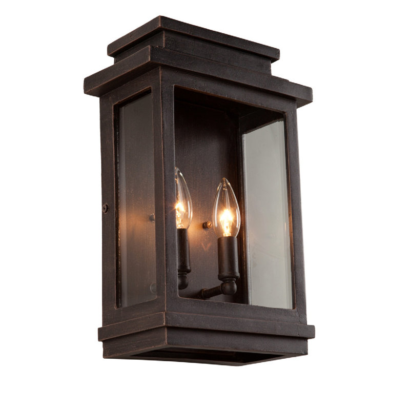 Lanterne murale d'extérieur à 2 ampoules H 13,5 po Fremont, Bronze huilé