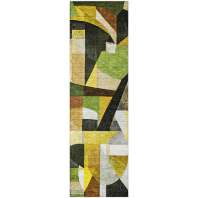 Premium Machine Washable Lubbers AMF1757 Abstract Rug