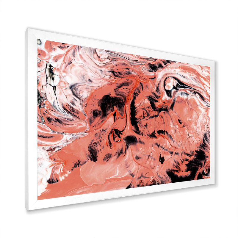 «Pink and Black Marble Universe», reproduction sur toile, H 30 po x l 40 po, Cadre photo blanc