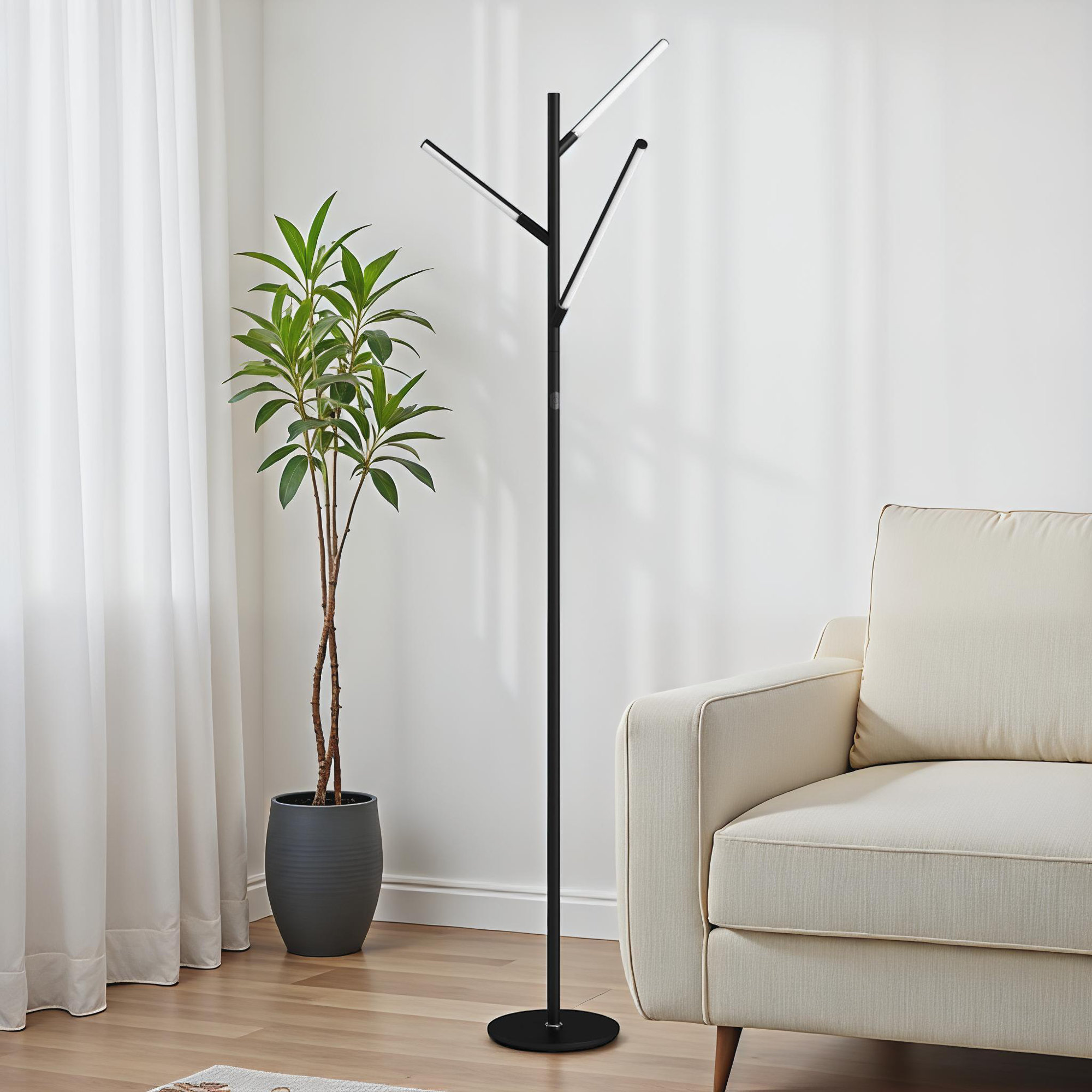 Rivera 74.5'' Dimmable Floor Lamp, Black