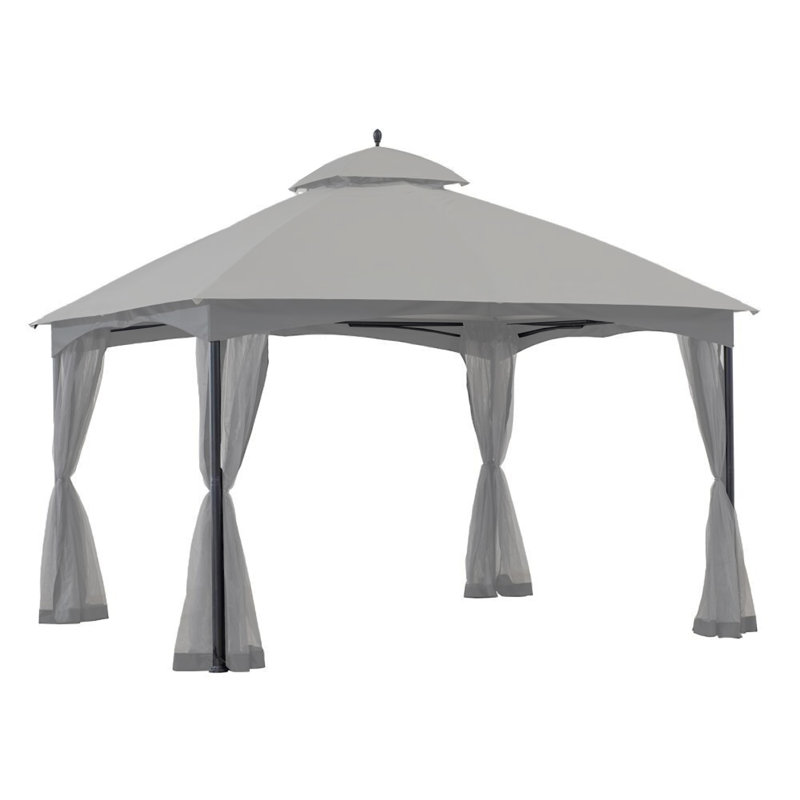 Garden Winds Gray Polyester Replacement Canopy for Gazebo