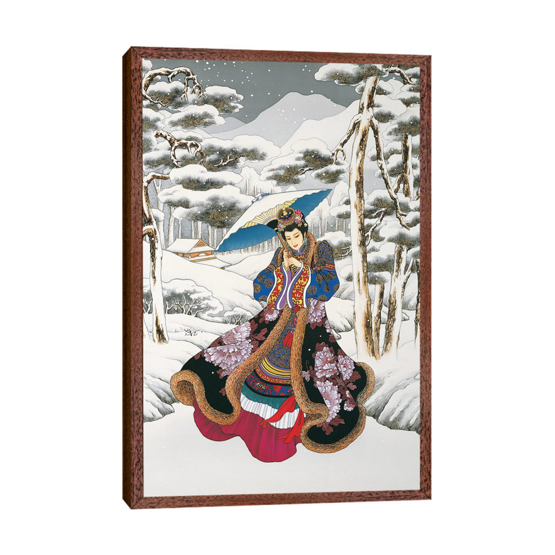 Winter Reverie - Painting on Canvas, 66.04 cm H x 45.72 cm W, Classic Brown Wood Framed