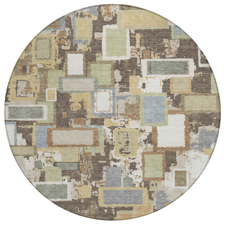 Machine Washable Indoor/Outdoor Boruta ACN2246 Geometric Rug