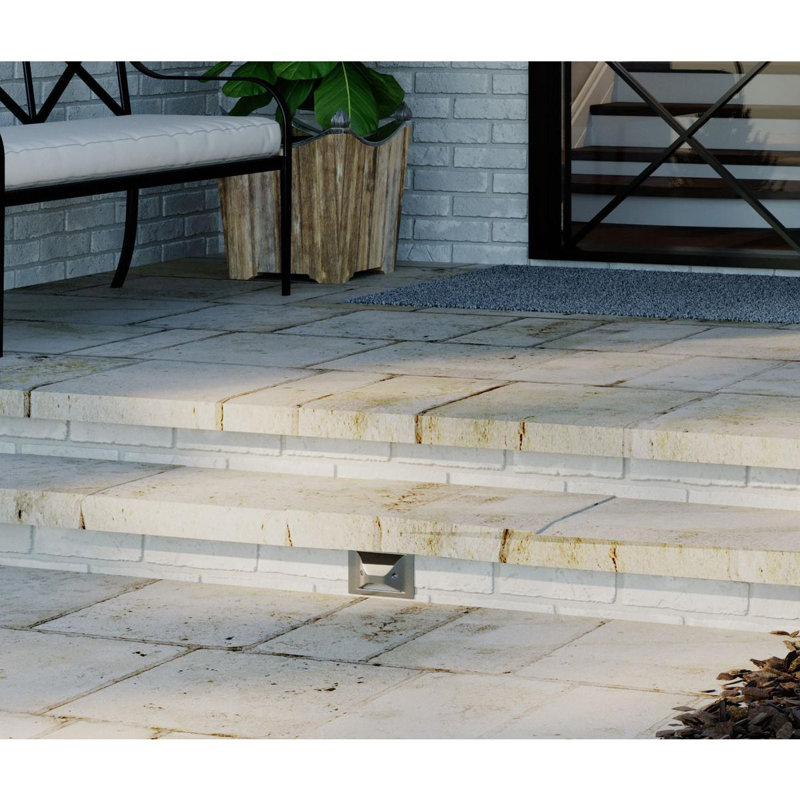Brushed Nickel Dimmable LED Step Light with Gasketed Lens
