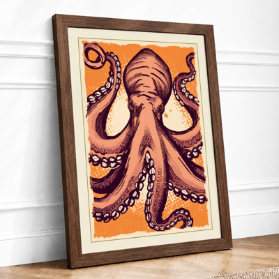 Octopus in Symmetry Boho - Framed Print