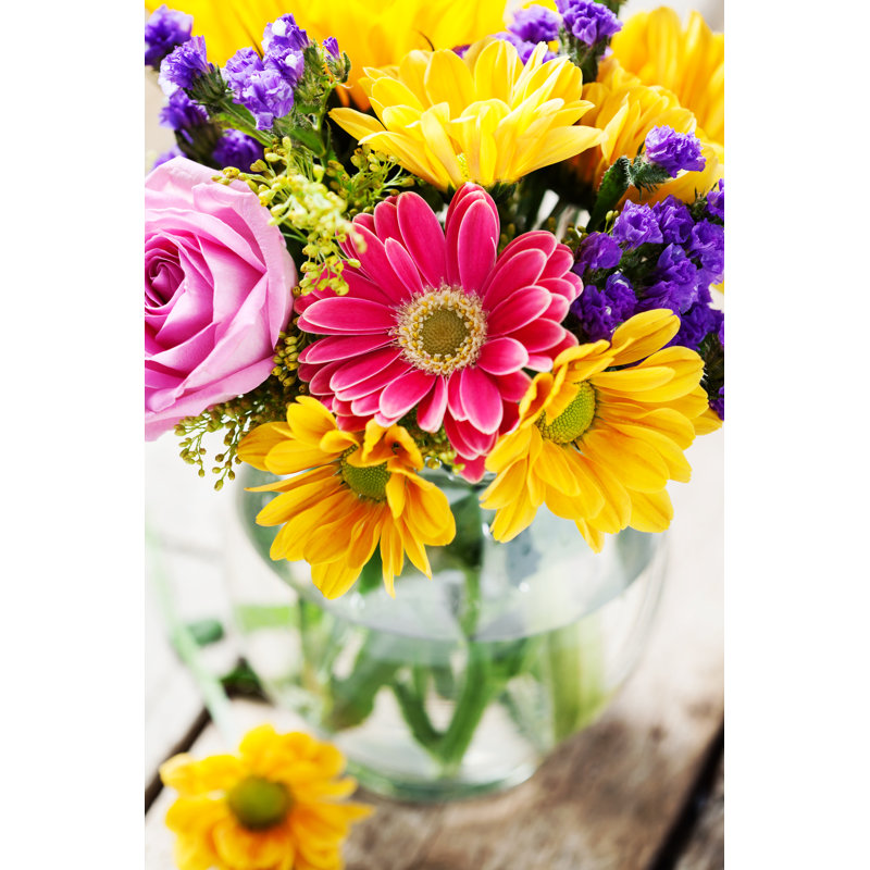 Cohoba Bright Bouquet - Wrapped Canvas Print, 46cm H x 30cm W x 3.8cm D