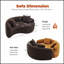 Causeuse éponge à compression complète, canapé à double profondeur courbé en S, chenille brune modulaire pour les petits espaces et la méditation, 66,9 L, 400 lb-688557440