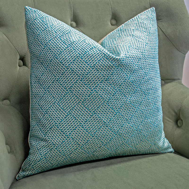 Tailles de coussins décoratifs Thomas Collection® bleu sarcelle et cyan Zig Zag, 20 po x 20 po