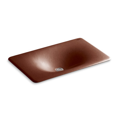 Iron Tones Metal Rectangular Drop-In Bathroom Sink