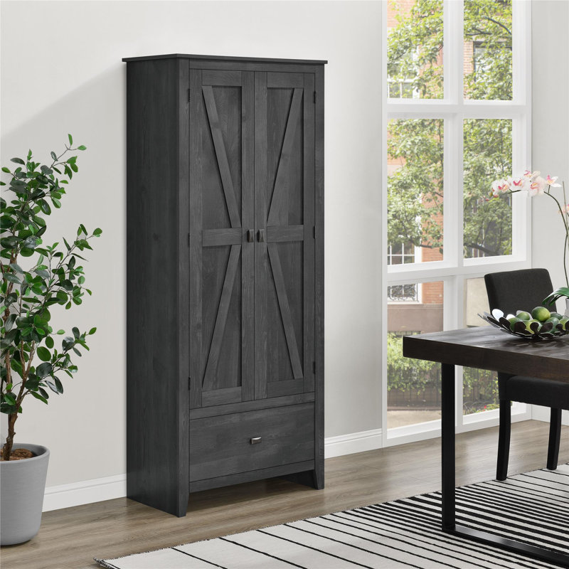 Armoire de rangement H 72 po x l 29,7 po x P 16 po Quast, Gris