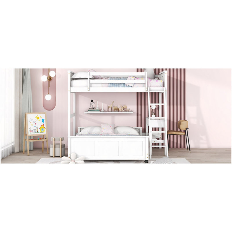 Lit superposé avec bureau, Lit simple