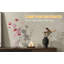 Lampe de table décorative, DEL, vase en cristal Red Roses Trumpet, chrome 21 po