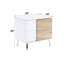 Élégant meuble-lavabo à 2 tiroirs blanc ultrabrillant