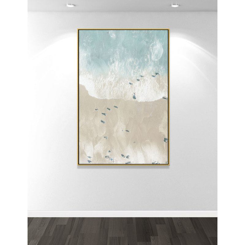 «Lay Out On The Beach I Print» par Milli Villa, L 41,5 po x H 61,5 po, Flotteur doré