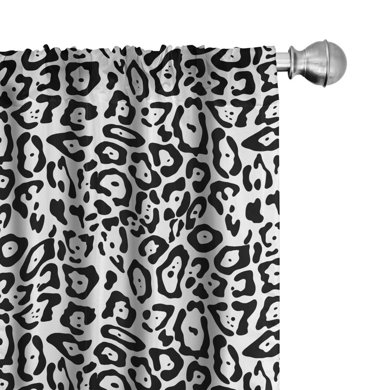 Animal Print Semi-Sheer Rod Pocket Curtain Panels, 28" x 95"