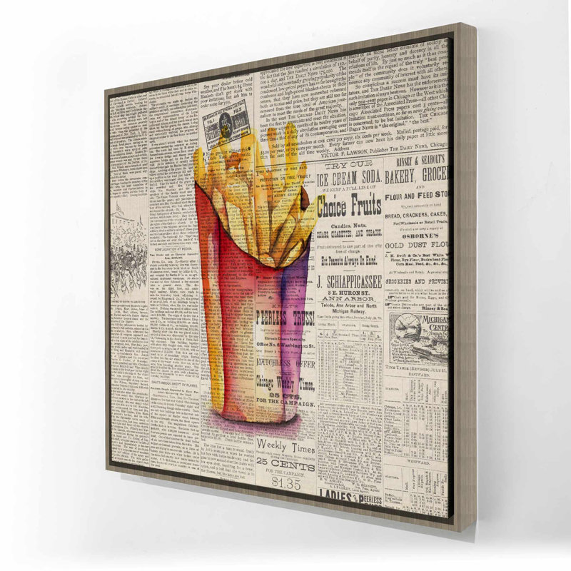 Toile de frites de style rétro - gastronomie américaine