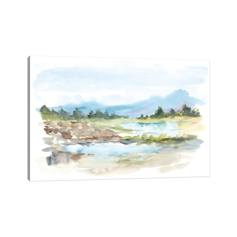 Reproduction d’art « Mountain Watercolor IV » par Ethan Harper, Toile tendue, H 8 po x l 12 po x P 0,75 po, Pas de tapis
