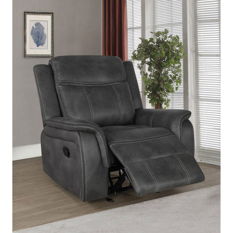 Fauteuil inclinable et oscillant rembourré Franklin Charcoal
