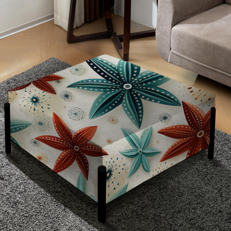Coastal Starfish Symmetry - Grand repose-pieds carré Coastal