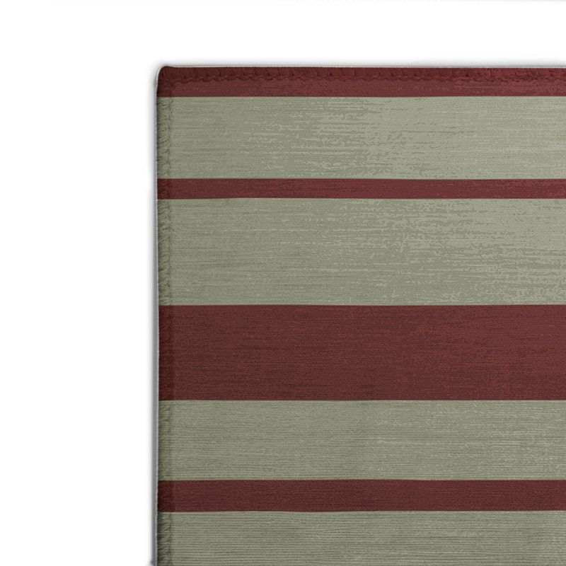 Tapis intérieur / extérieur noir HorizontalStripes, Rectangulaire 8 pi x 10 pi