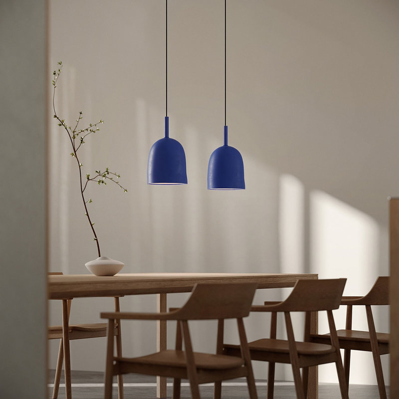 Vessel Pendant Light, Black, Cobalt, 21.5'' H x 9'' W x 9'' D