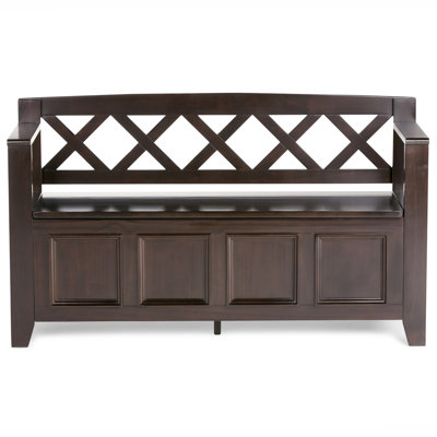 Banc de rangement en bois massif Amherst