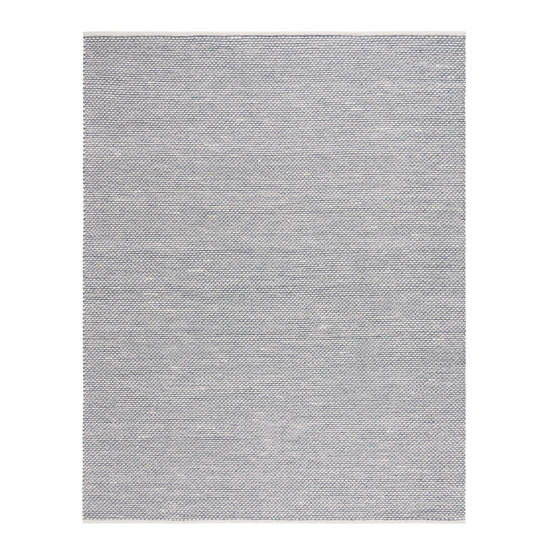 Cace Flat Weave Wool/Cotton Rug in Navy, Rectangle 8' x 10'