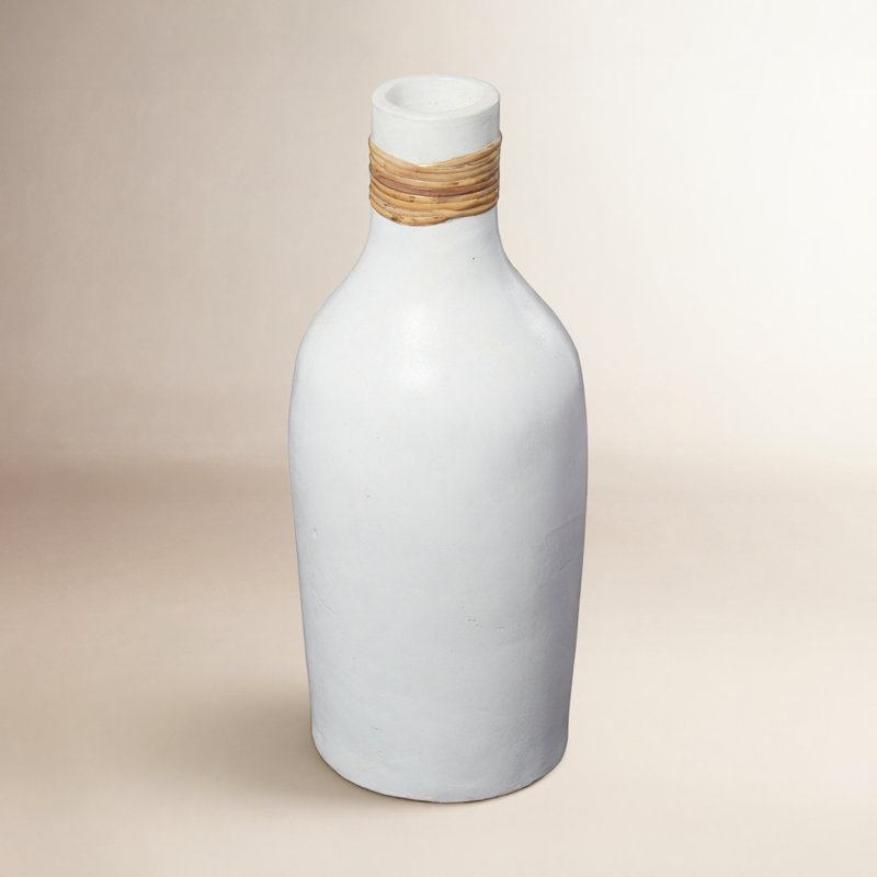 Bouteilles décoratives en terre cuite , Blanc, H 19,85 po x l 8,05 po x P 8,05 po