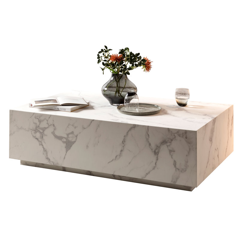 Aavyan Block Coffee Table, White