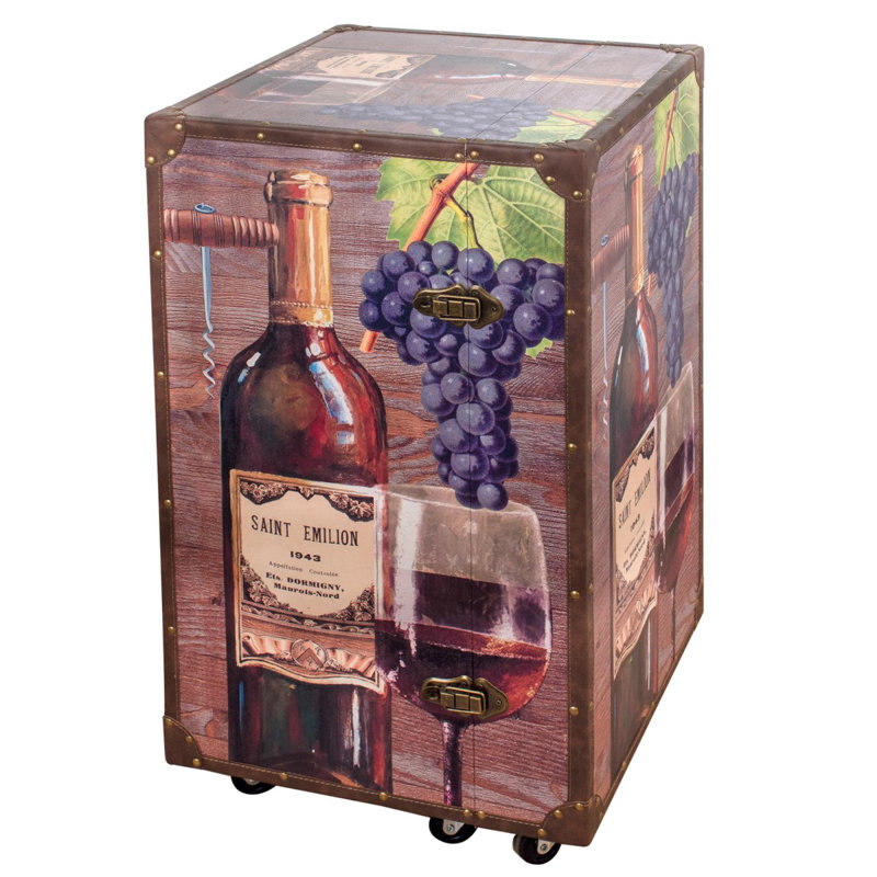 Denyel Cabinet/Enclosed Storage Wine Bottle Rack Brown