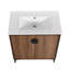 Armoire de salle de bain sur pied en bois d'ingénierie avec lavabo