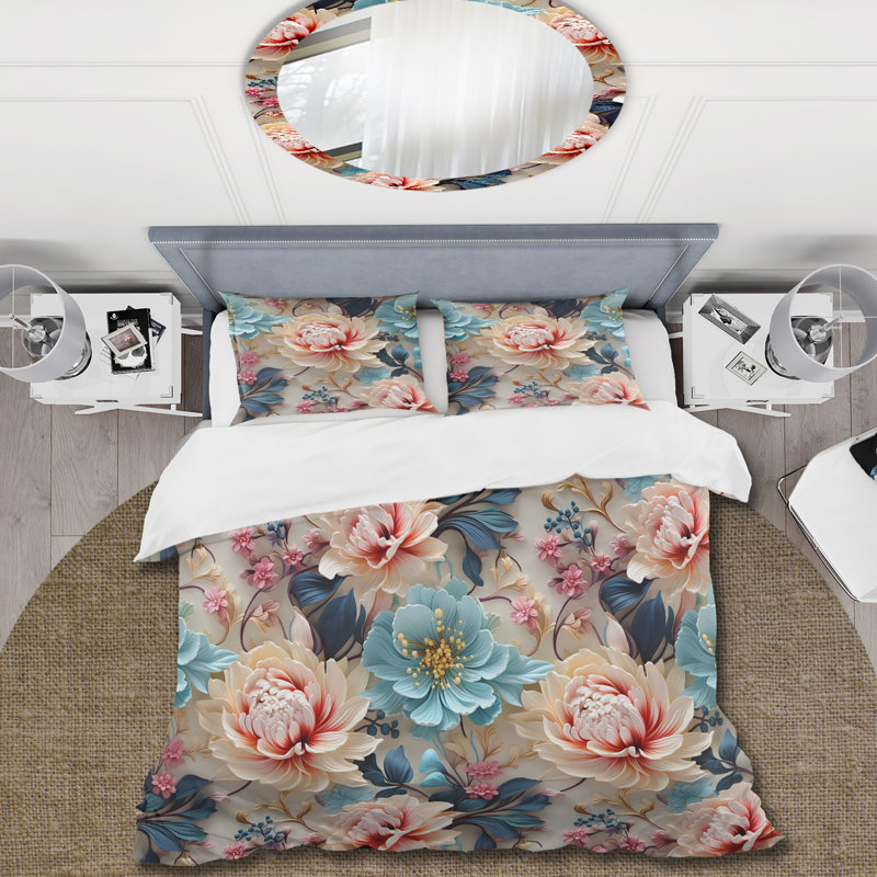 Ensemble de housse de couette rococo, Housse de couette pour très grand lit et 2 très