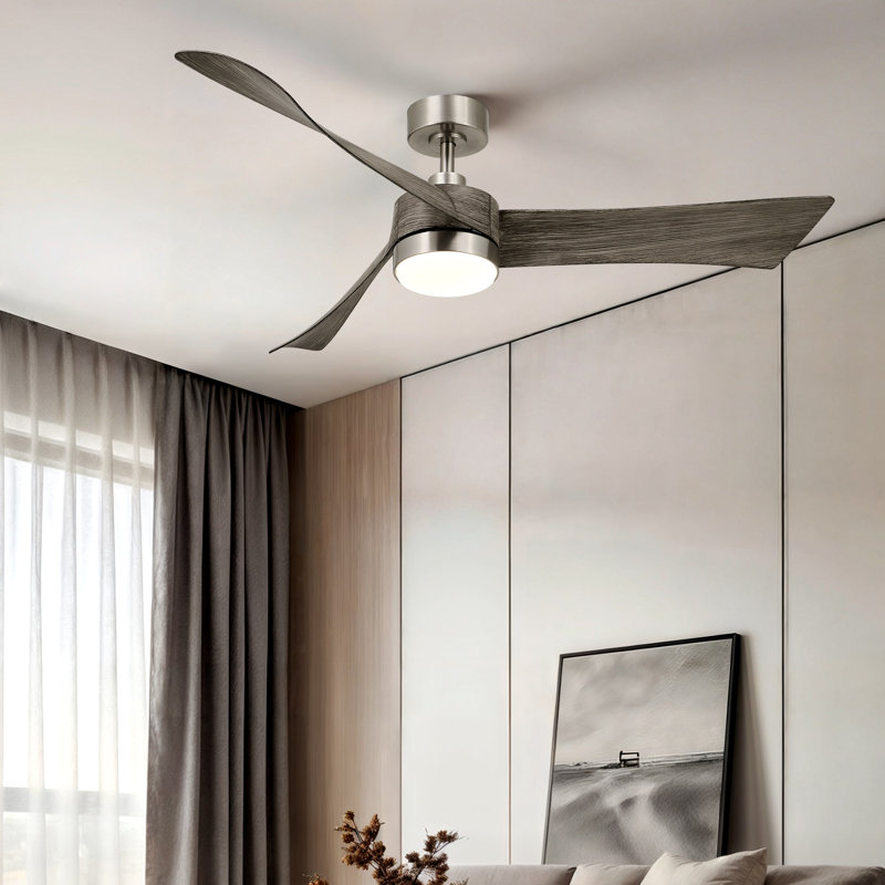 Ventilateur de plafond 54 po à 3 pales DEL moderne avec télécommande et ensemble d'éclairage 54 po
