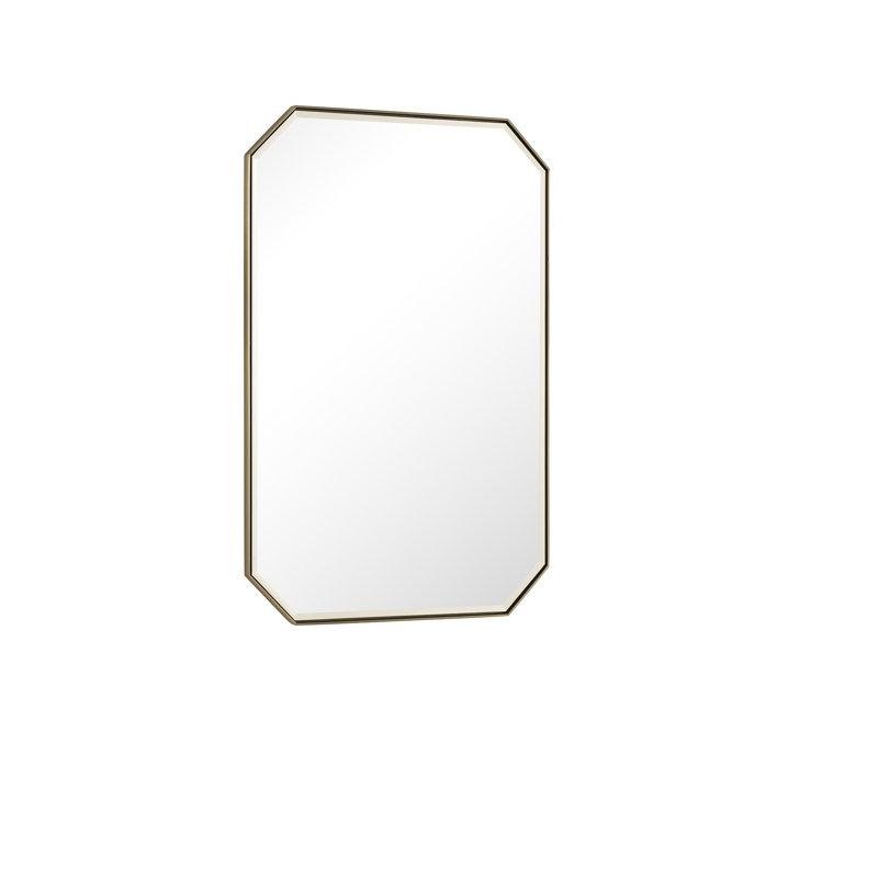 Rohe Metal Flat Wall Mirror, Champagne Brass, 36" x 24"