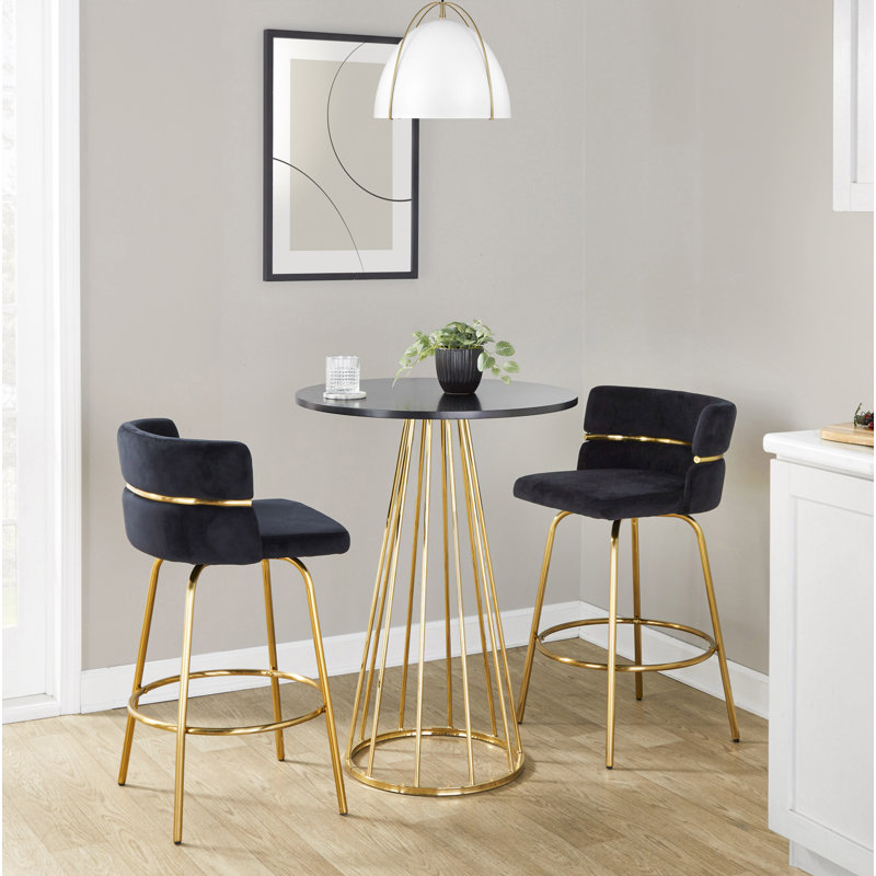 Table de comptoir Canary Cosmo, Noir, noir, noir, noir, Doré, 36"