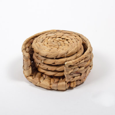 Bamboo Round 4 Piece Coaster Set