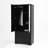2 Door Wood Wardrobe For Bedroom With Hanging Clothing Rod Inside The Cabinet And 2 Drawers For Storage Organization, Built-In Induction Light Multifunctional Closet With Mirror, Black