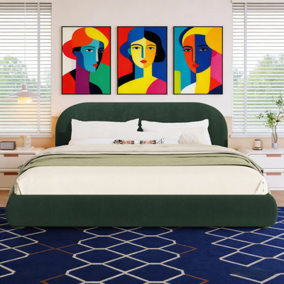 Simple Modern Bedroom Fabric Upholstered Bed