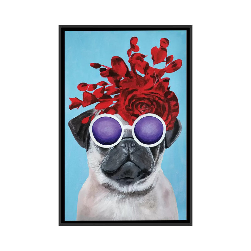 « mode carlin blue » par coco de paris, reproduction d’art sur toile tendue, H 26 po x l 18 po x P 1,5 po, Pas de tapis