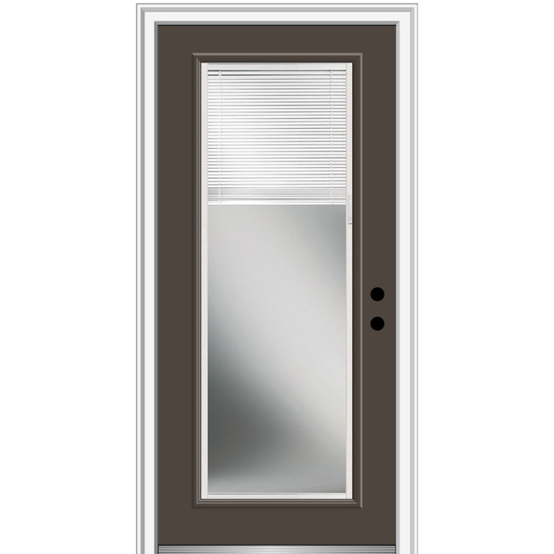Porte d'entrée pré-montée, H 81,75 po x l 33,5 po x P 4,56 po, S'ouvre à gauche vers l'intérieur, Brun