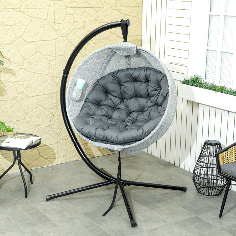 Egg Chair with Stand, Grey