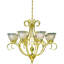 Lustre traditionnel / classique en laiton massif poli à 8 lumières avec abat-jour en cristal au plomb Gulsen
