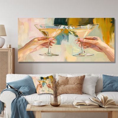 Martini Cocktail Glasses Friends - Impressions sur toile de couleur liqueur