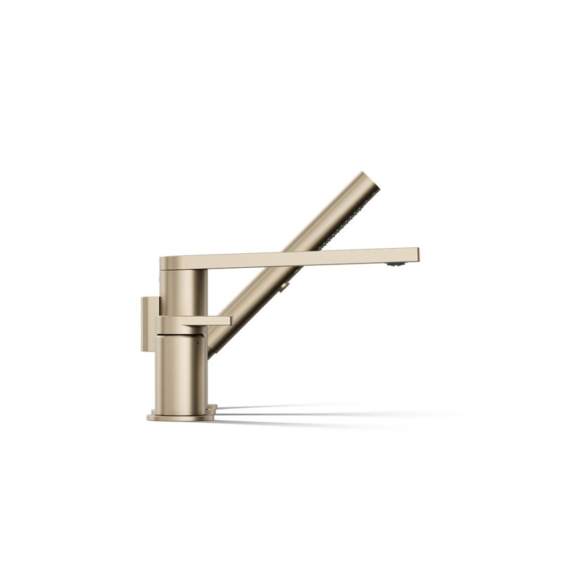 Composed Deck-Mount Bath Faucet With Handshower, Bronze